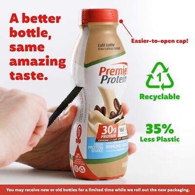 Premier Protein Shake Café Latte 30g Protein 1g Sugar 24 Vitamins Minerals Nu...