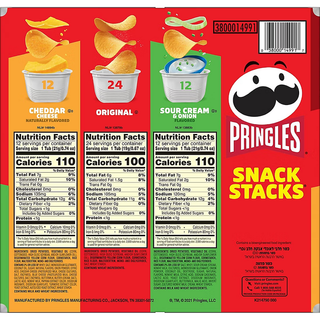 Pringles Snack Stacks Variety Pack, 48