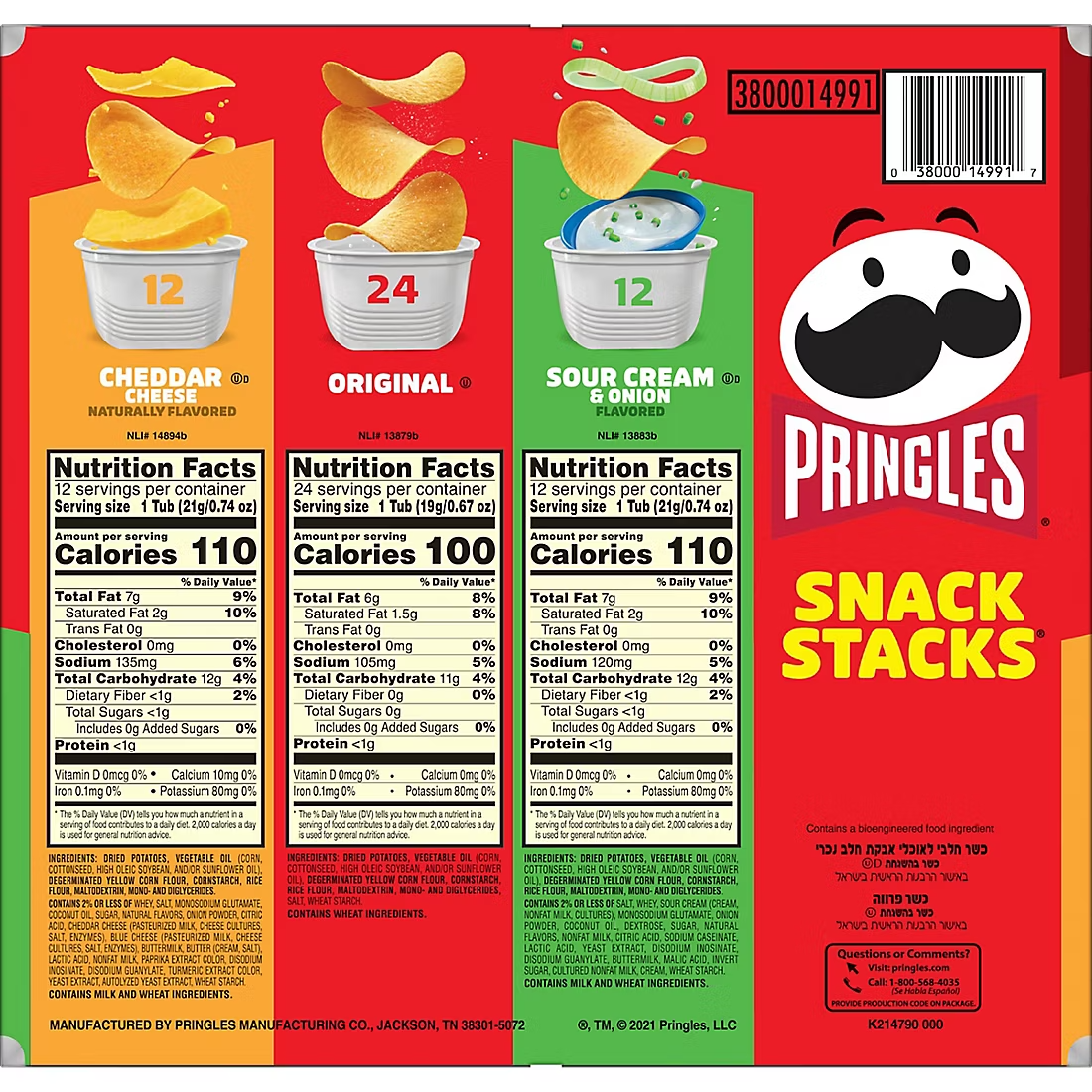 Pringles Snack Stacks Variety Pack, 48