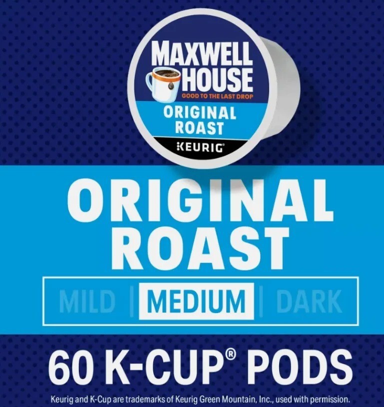 Maxwell House Original Roast Medium Roast K-Cup® Coffee Pods, 60 ct. Box