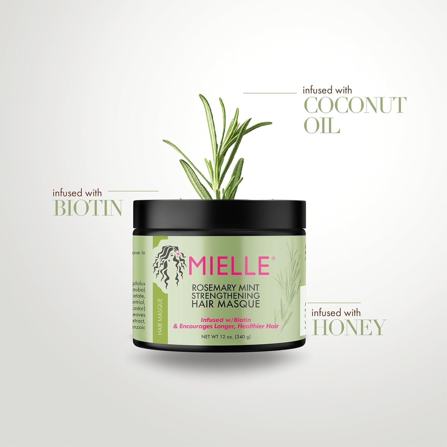 Mielle Scalp & Hair Strengthening Oil Rosemary Mint 2X Biotin Jojoba Oil 2 Fl Oz