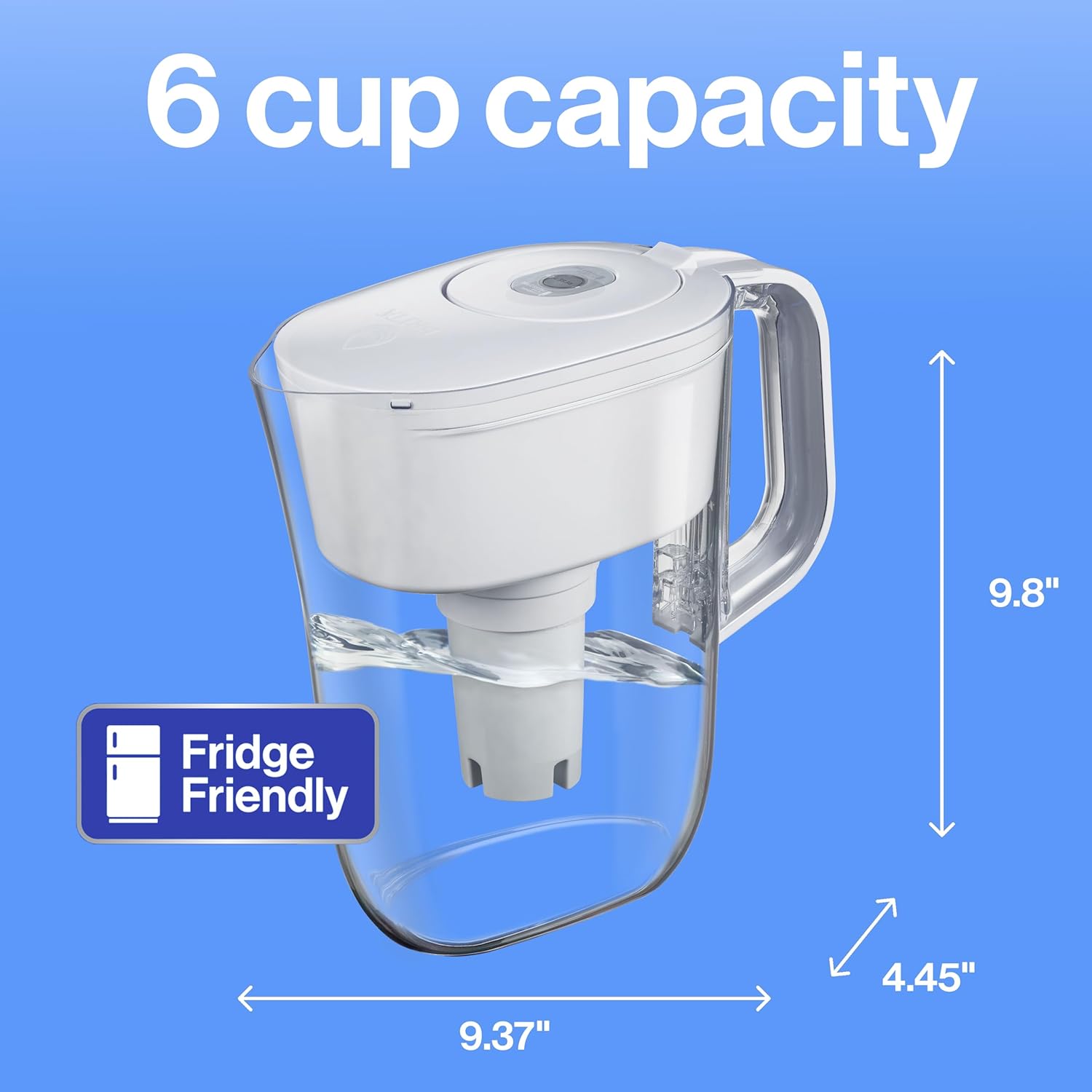Brita Water Filter Pitcher Tap & Drinking Water with 1 Standard Filter 6-Cup