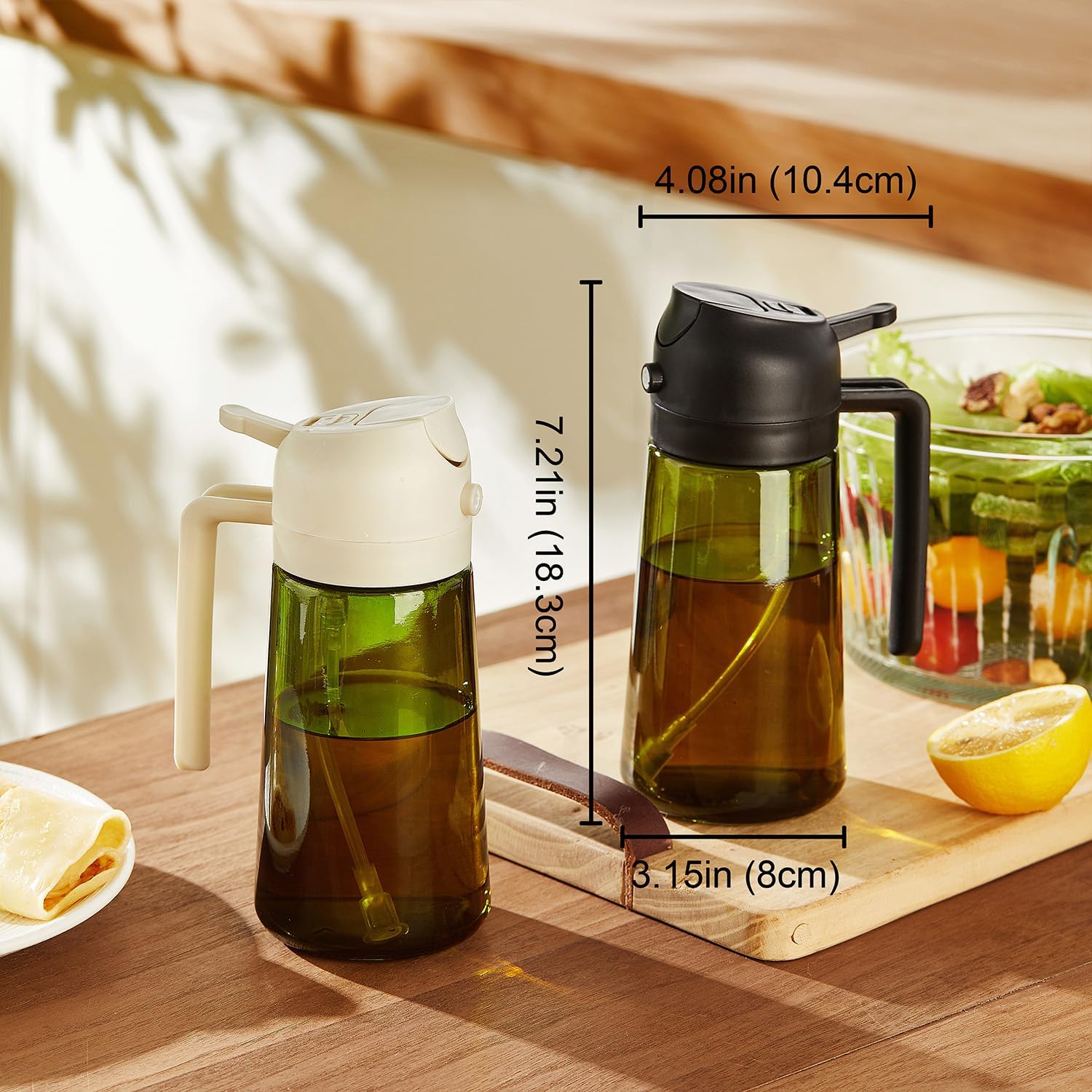 16oz/470ml Glass Olive Oil Sprayer Cooking 2in1 Olive Oil Dispenser for Kitchen