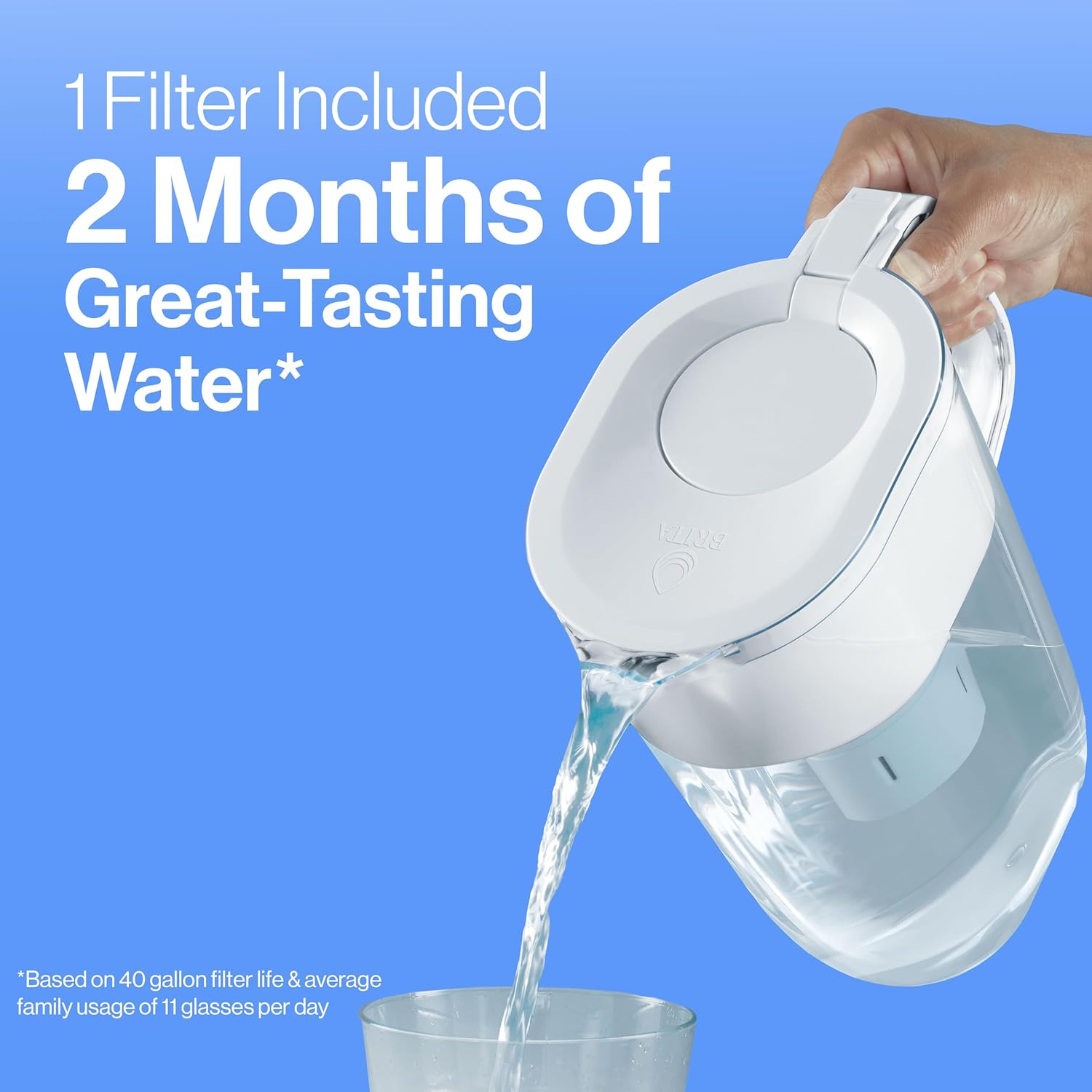 Brita Water Filter Pitcher Tap & Drinking Water with 1 Standard Filter 6-Cup