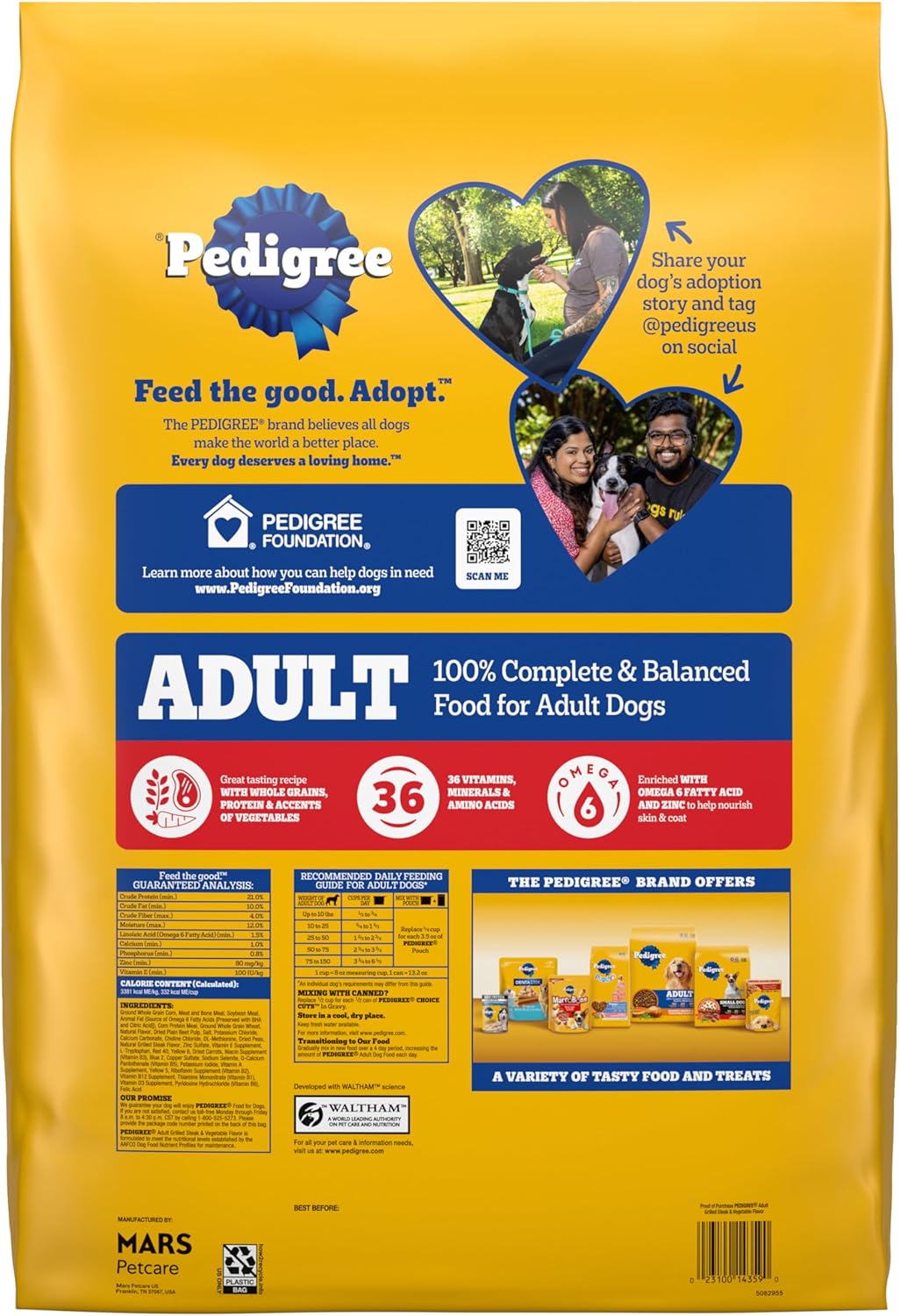 Comida seca completa para perros adultos Purina Dog Chow, carne real alta en proteínas, 44 libras