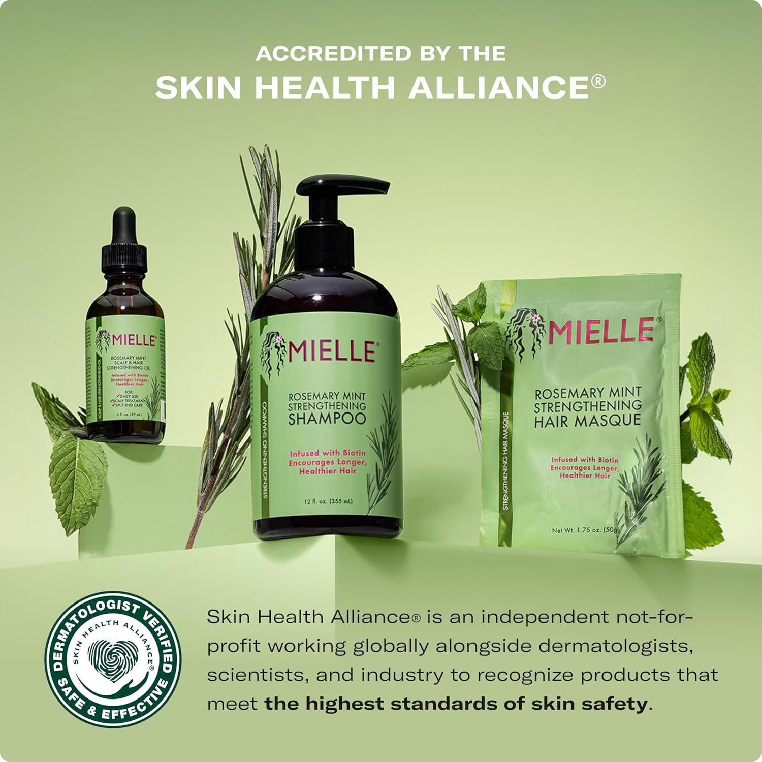 Mielle Scalp & Hair Strengthening Oil Rosemary Mint 2X Biotin Jojoba Oil 2 Fl Oz