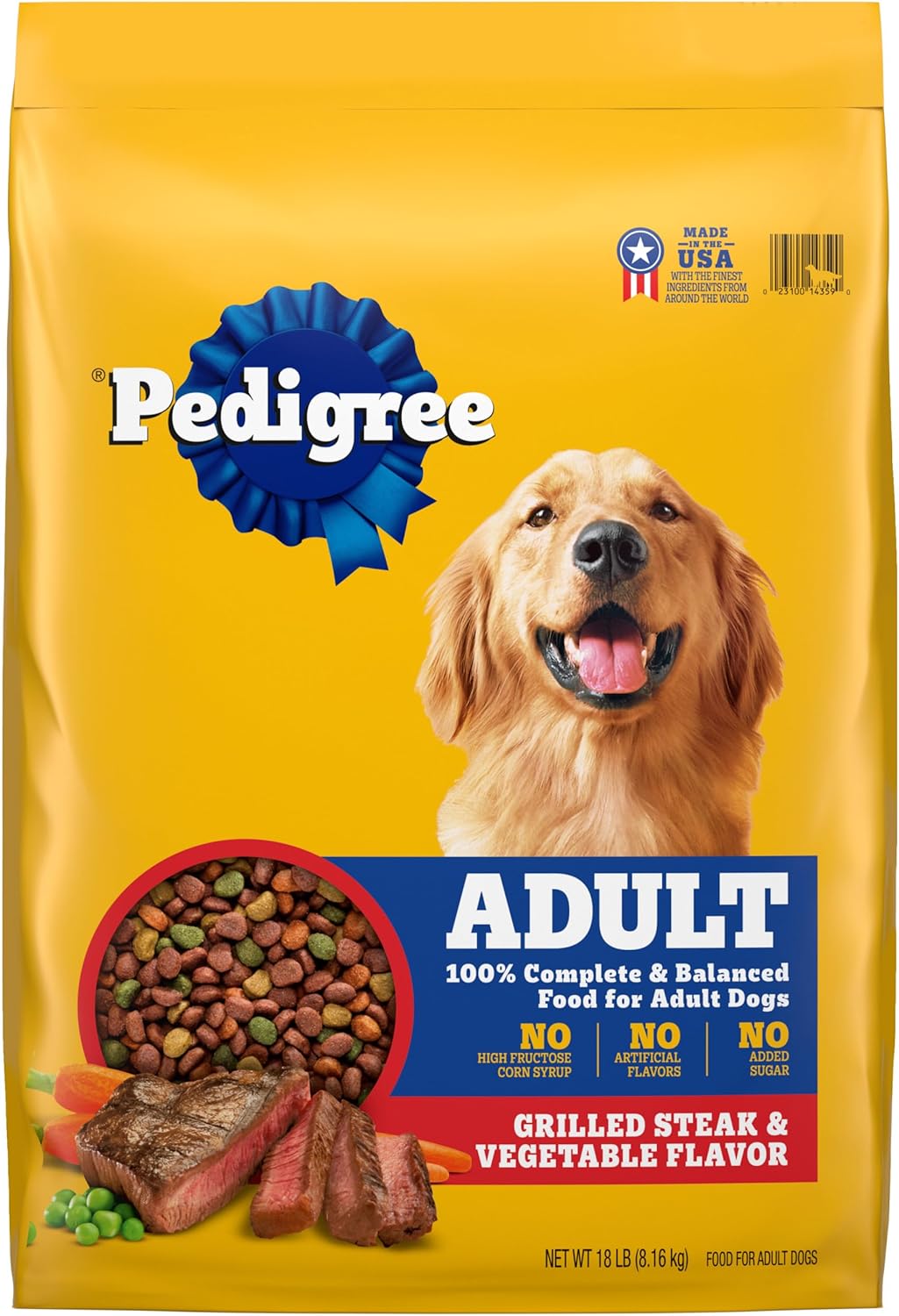 Comida seca completa para perros adultos Purina Dog Chow, carne real alta en proteínas, 44 libras