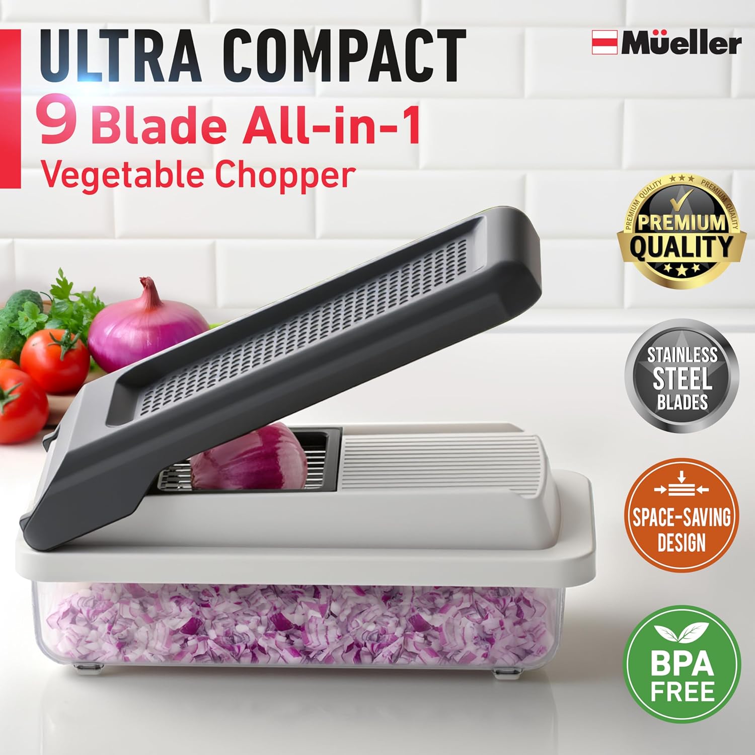 Fullstar VEGETABLE CHOPPER 蔬菜切碎机和螺旋 - 食品切碎机 带容器,水果 S