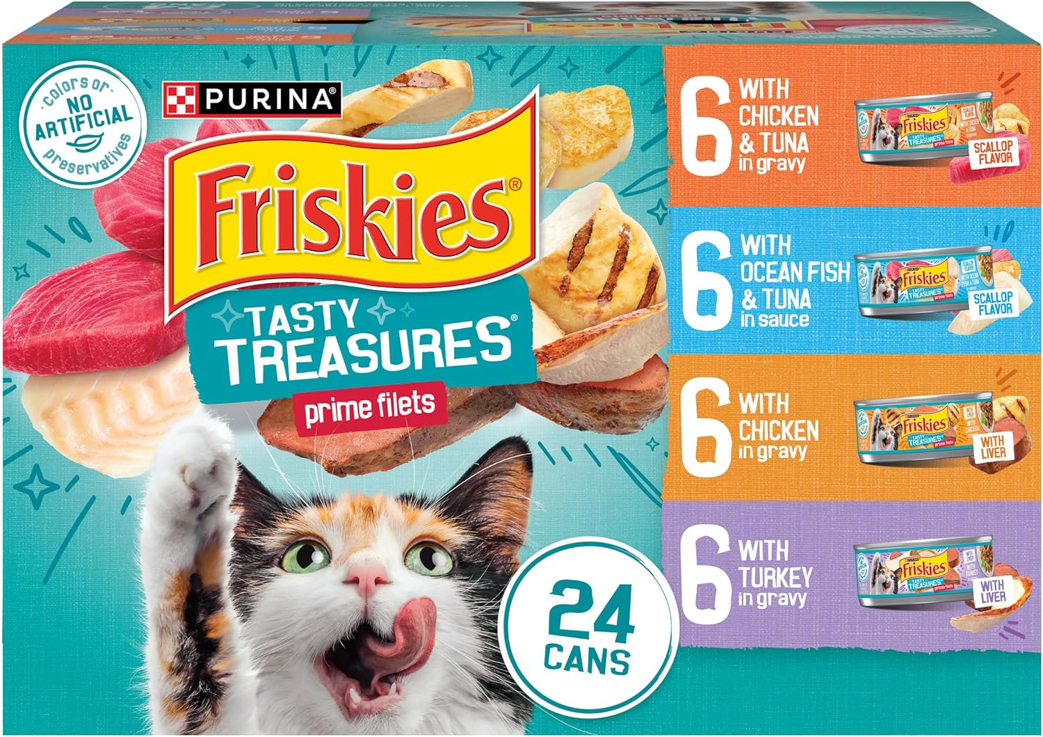 Purina Friskies Turchicken Gravy Wet Cat Food, Variety Pack, 5.5 oz x 40 Cans