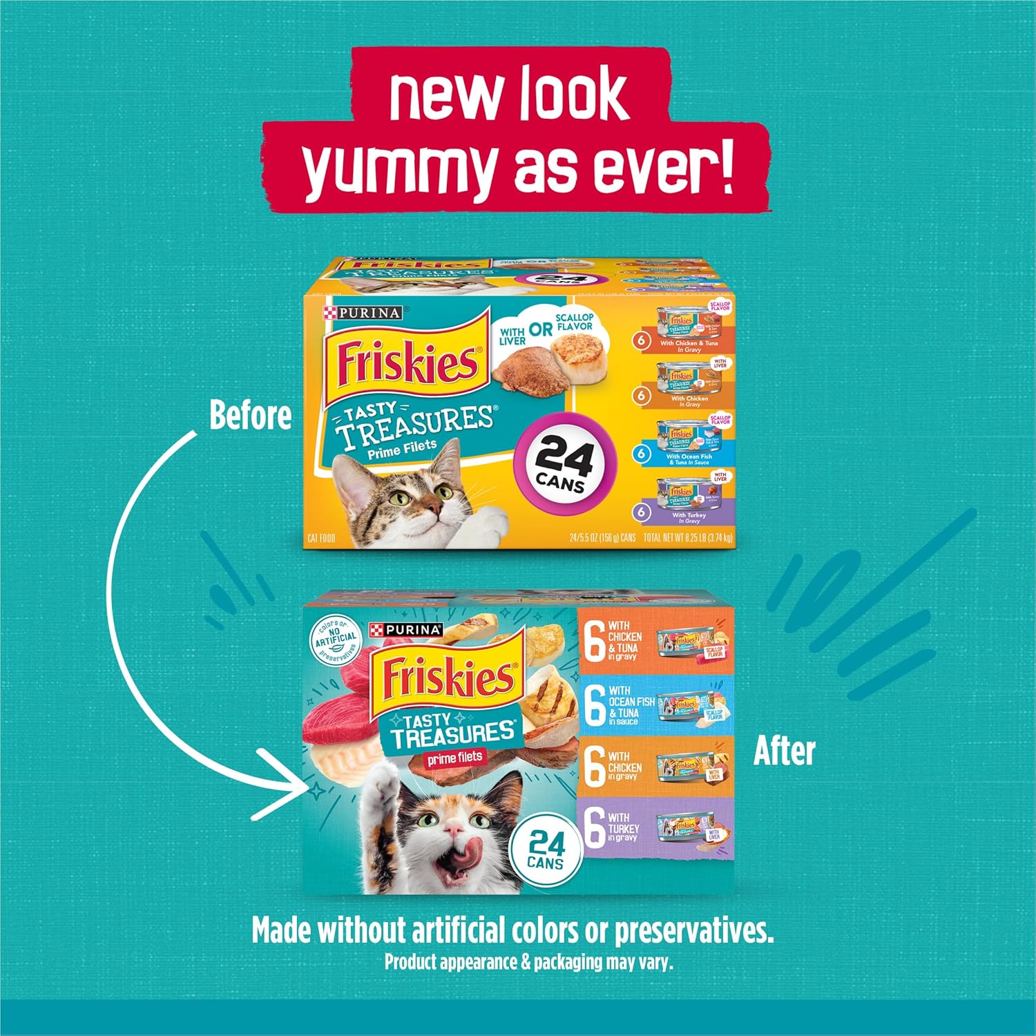 Purina Friskies Turchicken Gravy Wet Cat Food, Variety Pack, 5.5 oz x 40 Cans